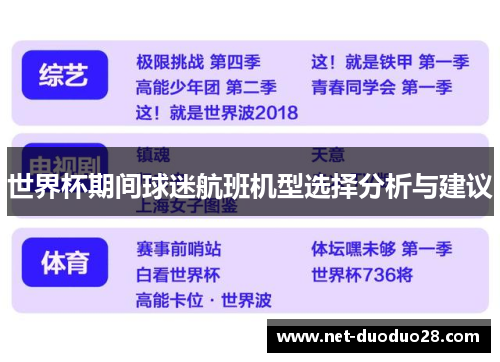 世界杯期间球迷航班机型选择分析与建议